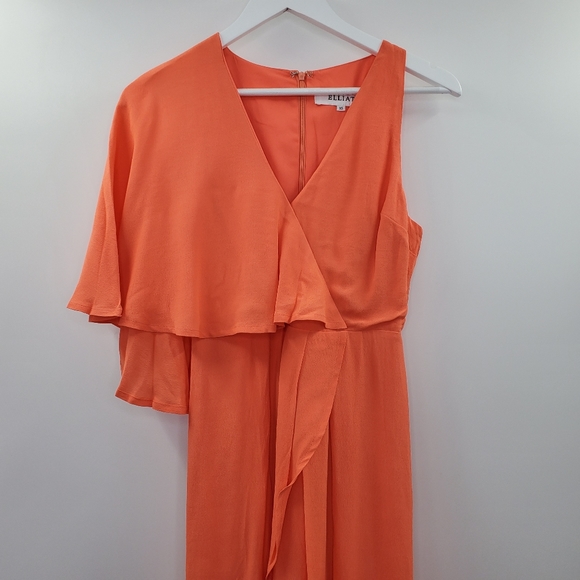 Revolve Elliatt Glow Dress Blood Orange Asymmetric - Picture 3 of 7
